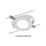 LED Seilsystem RoundMac Einzelspot 200lm 4W 2700K 12V Weiß matt