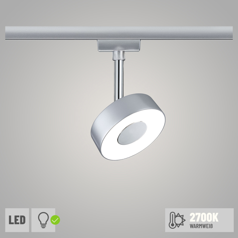 URail LED Spot Circle - 308 Lumen, 1x5W Chrom matt