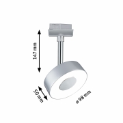 URail LED Schienenspot Circle 5,3W 222lm 2700K chrom matt (LED fest verbaut)