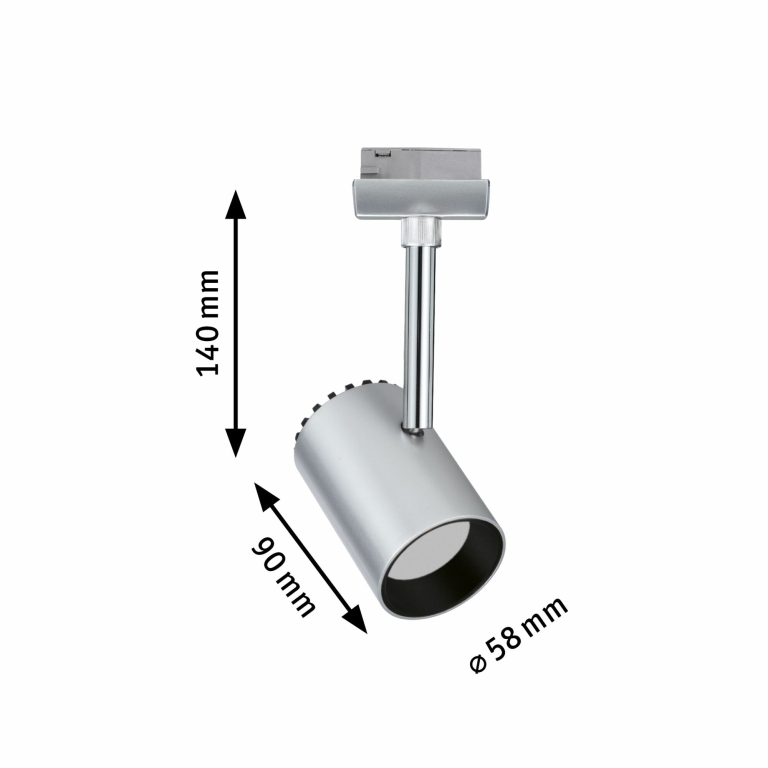 Paulmann URail LED Schienenspot Shine 5W 225lm 2700K chrom matt (LED fest verbaut)