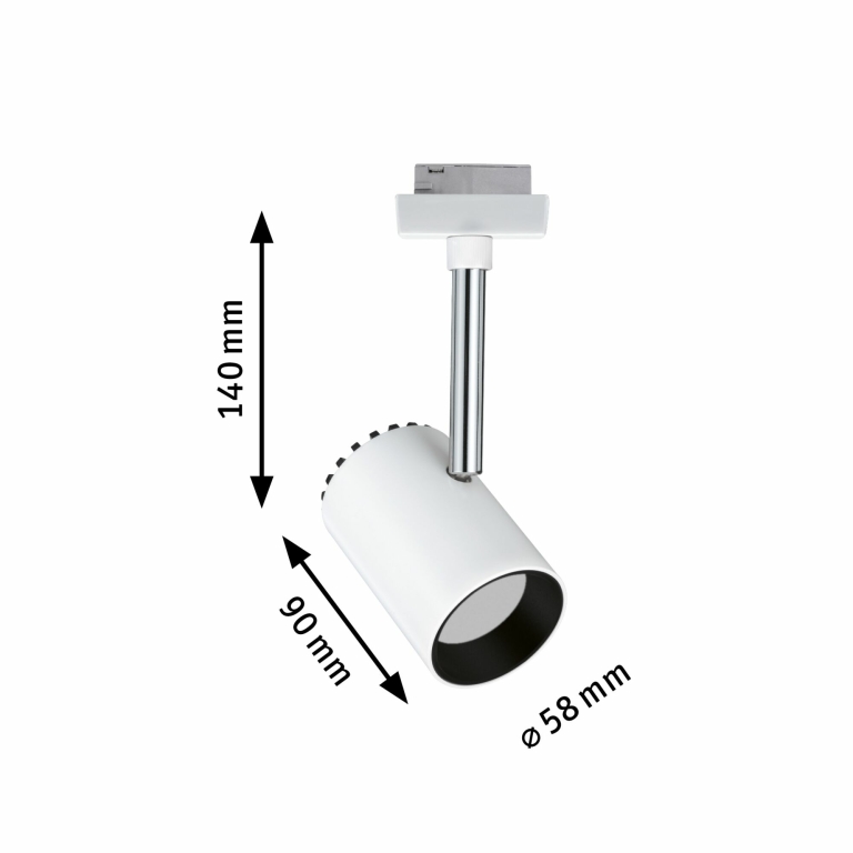Paulmann URail LED Schienenspot Shine 4,9W 225lm 2700K dimmbar weiß (LED fest verbaut)