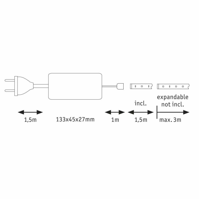 Paulmann MaxLED 1000 Basisset unbeschichtet 1,5m Warmweiß