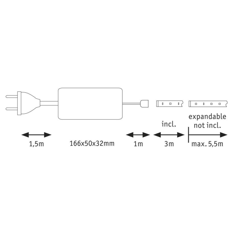 Paulmann MaxLED 1000 Basisset unbeschichtet 3m Tageslichtweiß