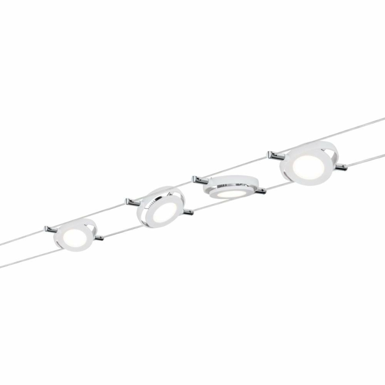 Paulmann LED Seilsystem RoundMac Basisset 4x200lm 4x4W 2700K 230/12V Weiß matt