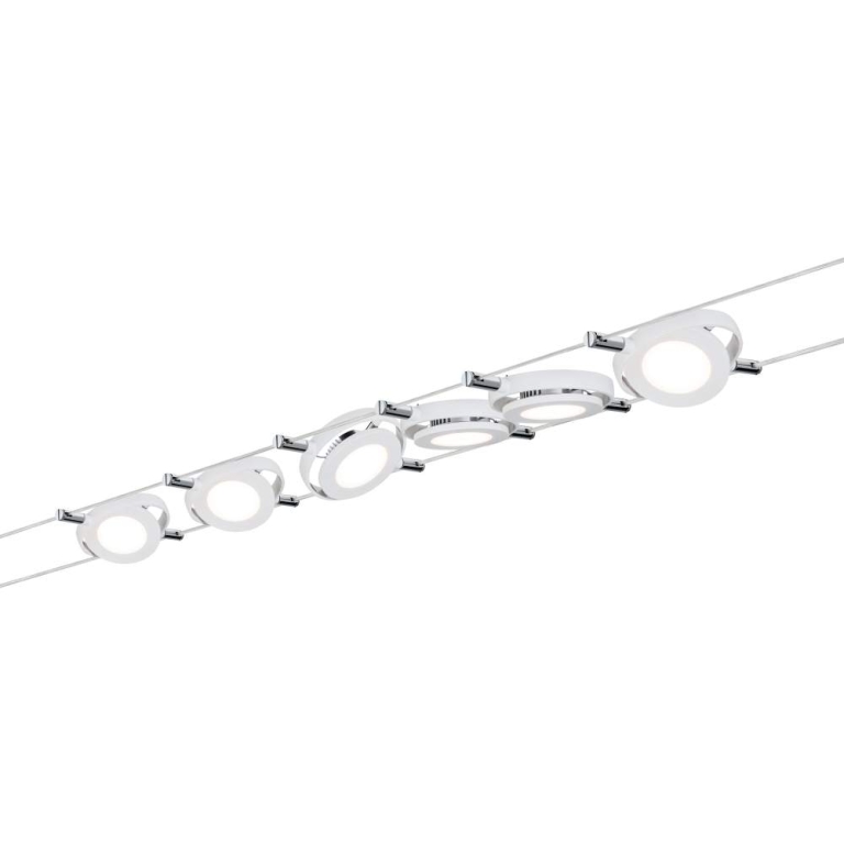 Paulmann LED Seilsystem RoundMac Basisset 6x200lm 6x4W 2700K 230/12V Weiß matt