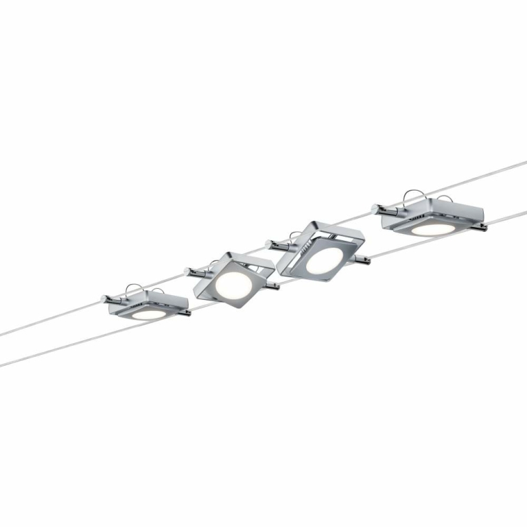 Paulmann LED Seilsystem MacLED Basisset 4x200lm 4x4W 2700K 230/12V Chrom matt