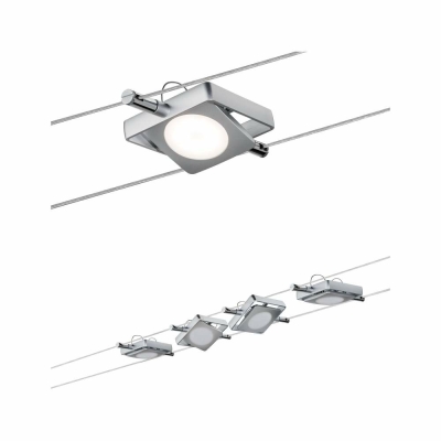 Paulmann LED Seilsystem MacLED Basisset 4x200lm 4x4W 2700K 230/12V Chrom matt