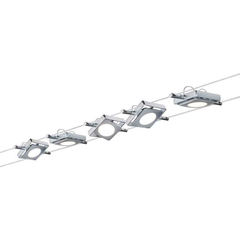 Paulmann LED Seilsystem MacLED Basisset 5x200lm 5x4W 2700K 230/12V Chrom matt