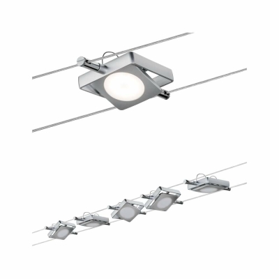 Paulmann LED Seilsystem MacLED Basisset 5x200lm 5x4W 2700K 230/12V Chrom matt