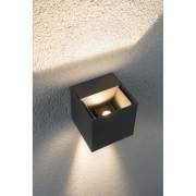 LED Außenwandleuchte Cybo Grau Up & Down IP65 eckig 2700K 2x3,5W