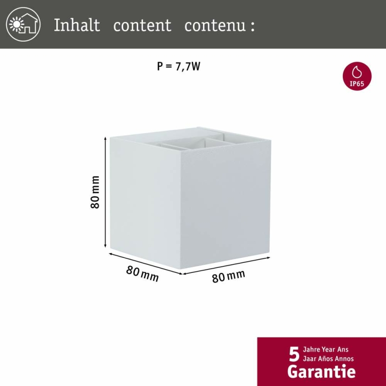 Paulmann LED Außenwandleuchte Cybo Weiß Up & Down IP65 eckig 2700K 2x3,5W