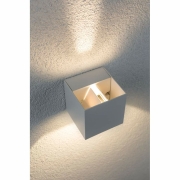 LED Außenwandleuchte Cybo Weiß Up & Down IP65 eckig 2700K 2x3,5W