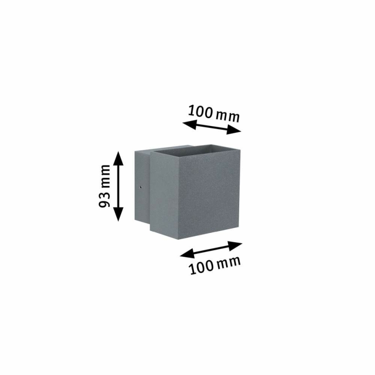 Paulmann LED Außenwandleuchte Cybo Grau Up & Down IP65 eckig 2700K 2x3,5W 10x10 cm