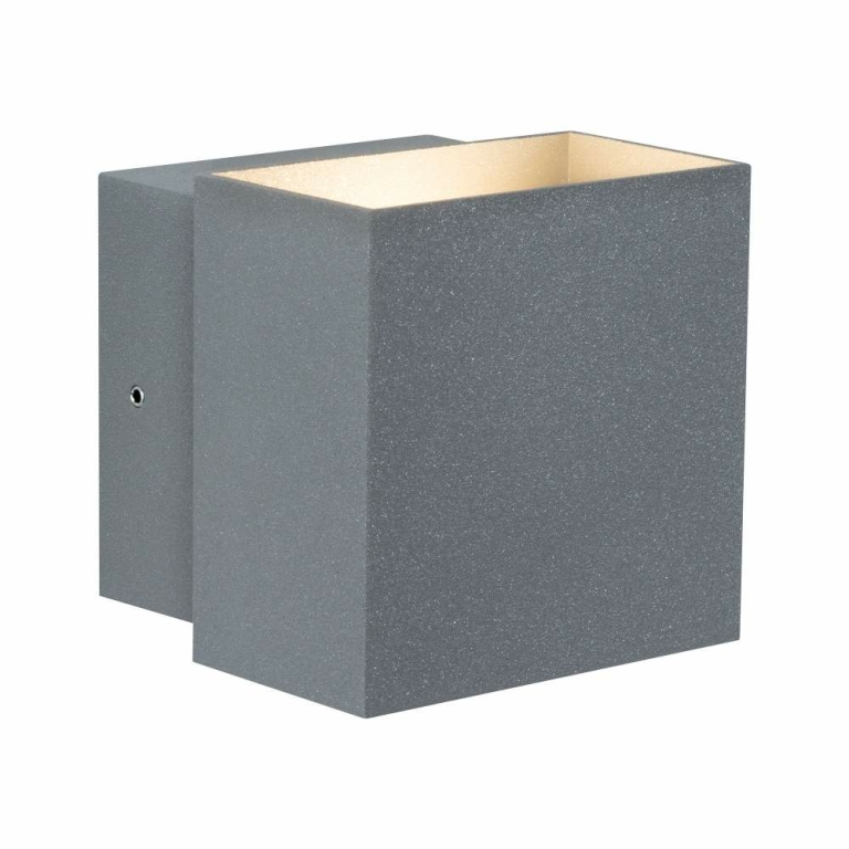 Paulmann LED Außenwandleuchte Cybo Grau Up & Down IP65 eckig 2700K 2x3,5W 10x10 cm