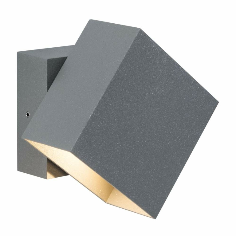 Paulmann LED Außenwandleuchte Cybo Grau Up & Down IP65 eckig 2700K 2x3,5W 10x10 cm