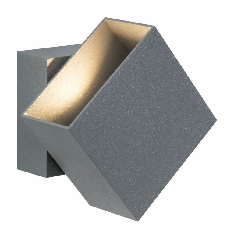 Wandaufbauleuchte LED Cybo eckig 2x3W grau
