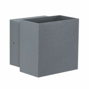 LED Außenwandleuchte Cybo Grau Up & Down IP65 eckig 2700K 2x3,5W 10x10 cm