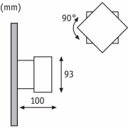 LED Außenwandleuchte Cybo Grau Up & Down IP65 eckig 2700K 2x3,5W 10x10 cm