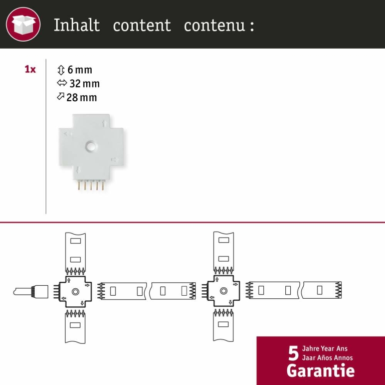 Function MaxLED X-Connector Weiß Kunststoff