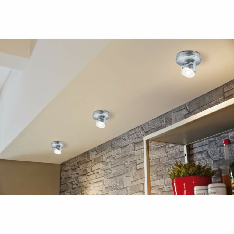 Paulmann LED-Schrankleuchte Rotate 1er-Spot Batteriebetrieb chrom matt schwenkbar dimmbar mit Schalter