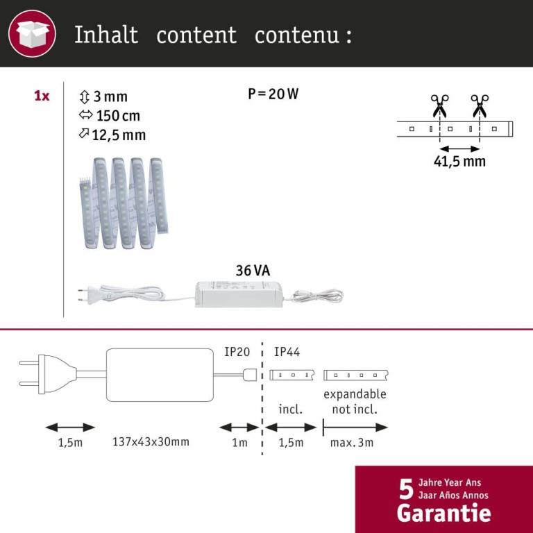 MaxLED 1000 Basisset 1,5m Tageslichtweiß