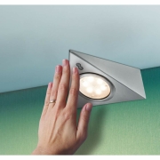 LED Unterschrankleuchte Dreieck Eisen gebürstet eckig 3er-Set mit Näherungssensor