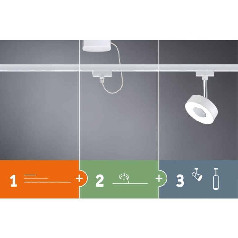 Paulmann URail LED Panel Loop 7W 480lm 2700K weiß chrom (LED fest verbaut)