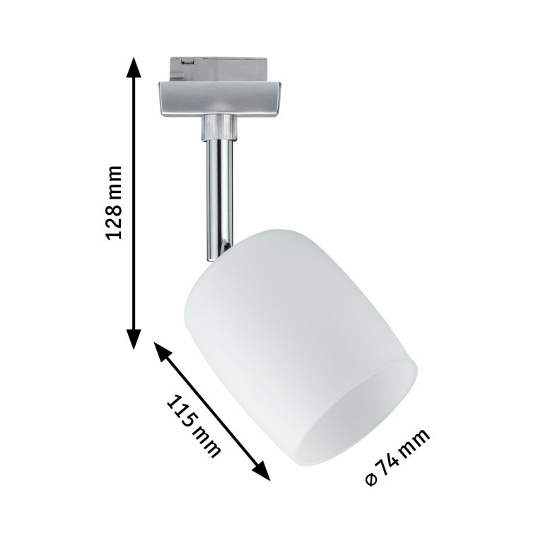 Paulmann URail Spot Blossom mit Satinglas Schirm G9 max. 10W chrom matt