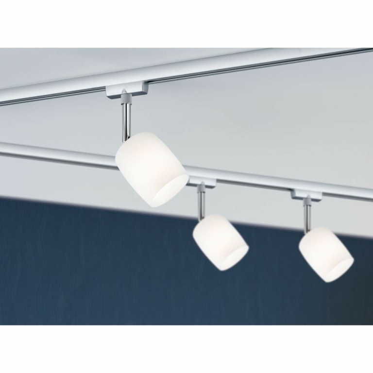 Paulmann URail Spot Blossom mit Satinglas Schirm G9 max. 10W chrom matt