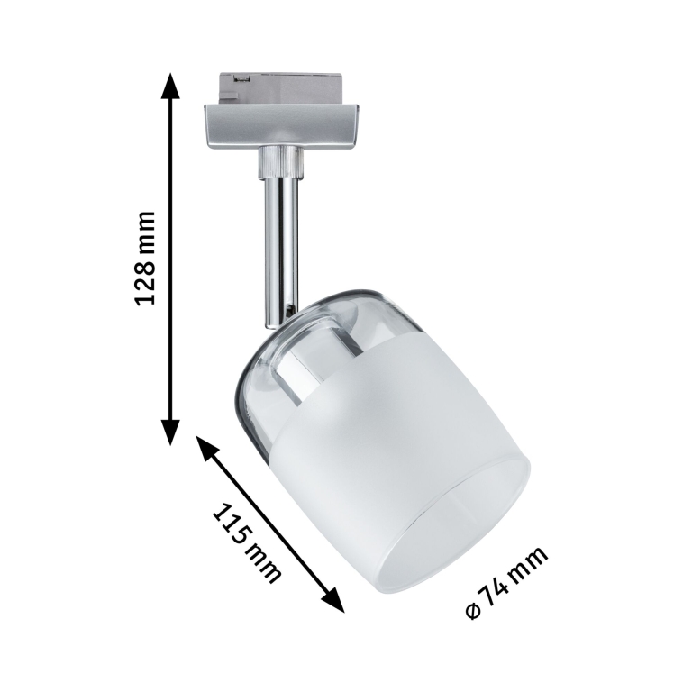 Paulmann URail Spot Blossom mit Satinglas Schirm G9 max. 10W chrom matt transparent