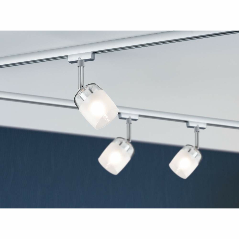 Paulmann URail Spot Blossom mit Satinglas Schirm G9 max. 10W chrom matt transparent