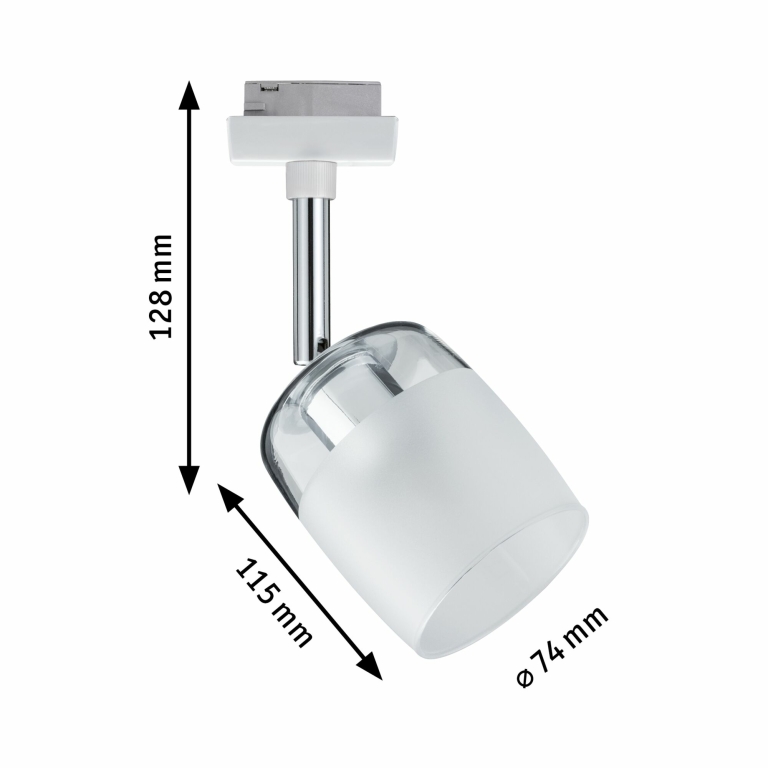 Paulmann URail Spot Blossom mit Satinglas Schirm G9 max. 10W weiß chrom transparent