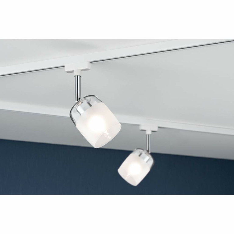 Paulmann URail Spot Blossom mit Satinglas Schirm G9 max. 10W weiß chrom transparent