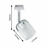 URail Spot Blossom mit Satinglas Schirm G9 max. 10W weiß chrom transparent