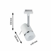 URail Spot Pipe GU10 max. 10W weiß chrom