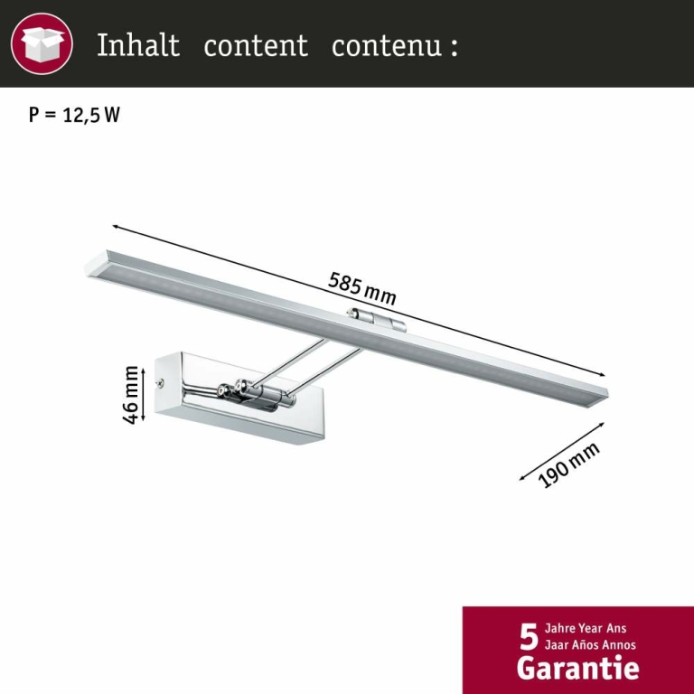 Paulmann Galeria Bilderleuchte LED Beam Sixty 11W 1050lm Chrom