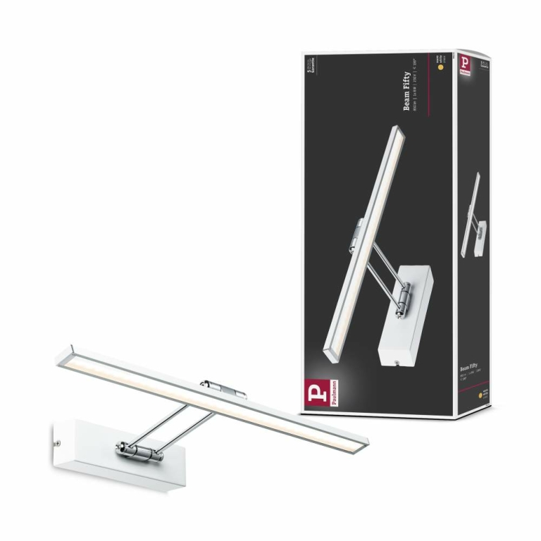 Paulmann 78918 LED Wand-Leselampe Tabari Weiß/Chrom 3000K mit flexiblem |  Lampen1a