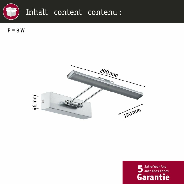 Paulmann Galeria Bilderleuchte LED Beam Thirty 5W 450lm Nickel gebürstet chrom