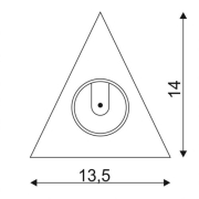 Triangel Einbaugehäuse für 3W Downlight, metall gebürstet