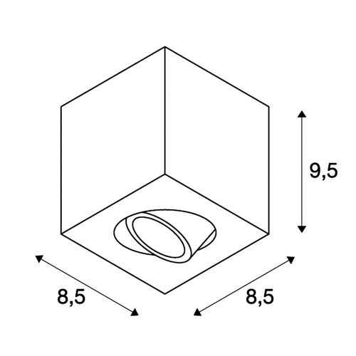 SLV TRILEDO SQUARE CL Aufbau- downlight, mattschwarz, LED, 6W, 38°, 3000K, inkl. Treiber