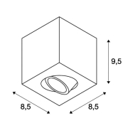 TRILEDO SQUARE CL Aufbau- downlight, mattschwarz, LED, 6W, 38°, 3000K, inkl. Treiber