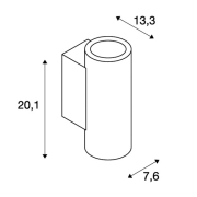 SUPROS 78 WALL Up/Down, rund, schwarz, 3000K, 60° Linse
