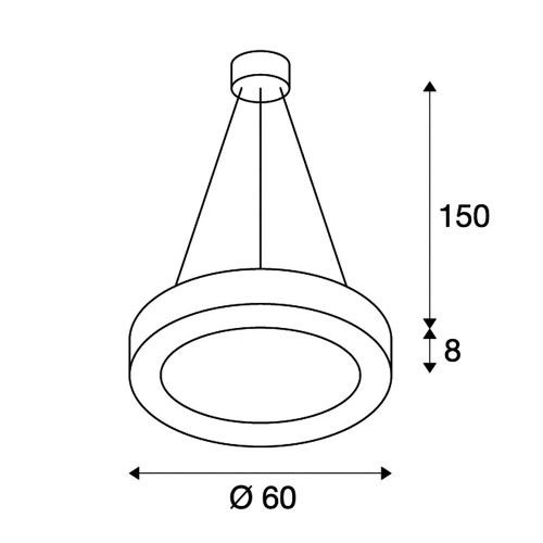 SLV MEDO PRO 60 RING Pendel- leuchte, schwarz, LED