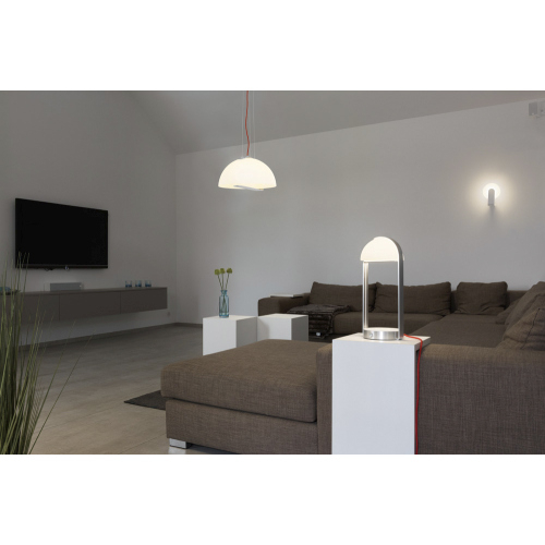 SLV BRENDA LED, Tischleuchte + Qi 1.2 USB, weiss/ silber
