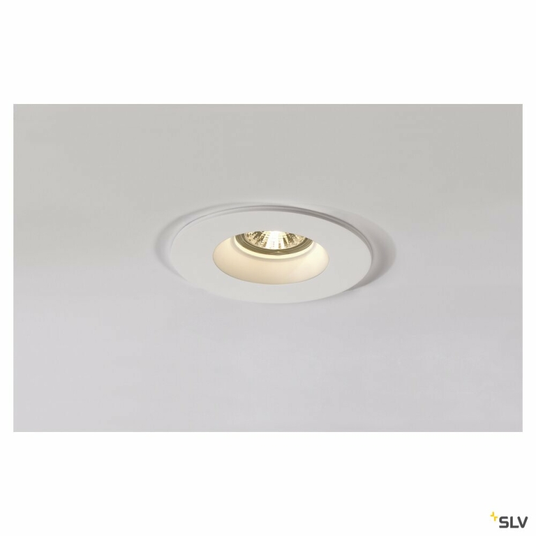 SLV PLASTRA Downlight, GU10, rund, weisser Gips