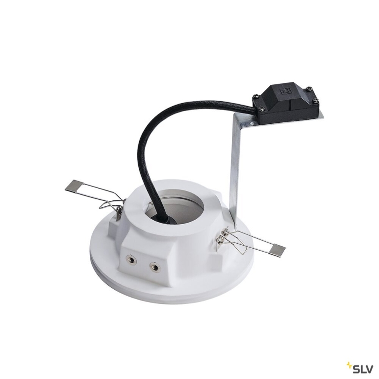 SLV PLASTRA Downlight, GU10, rund, weisser Gips