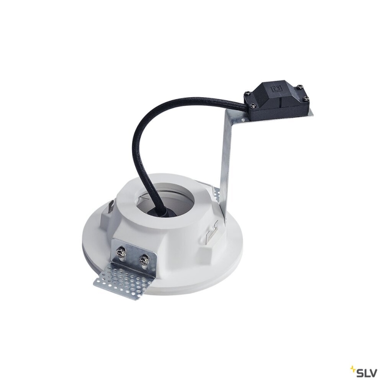 SLV PLASTRA Downlight, GU10, rund, weisser Gips