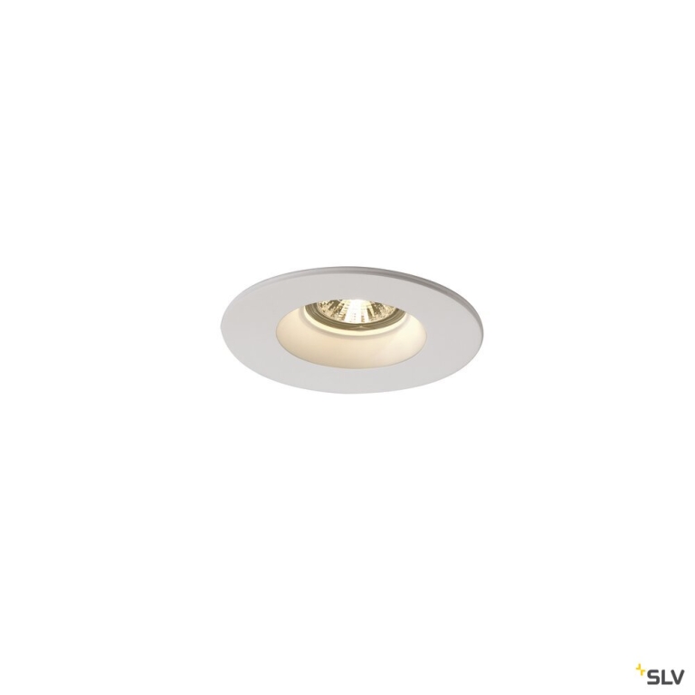 SLV PLASTRA Downlight, GU10, rund, weisser Gips
