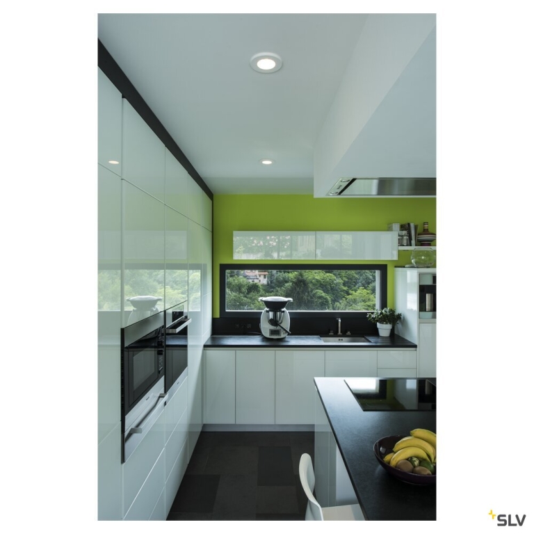 SLV PLASTRA Downlight, GU10, rund, weisser Gips