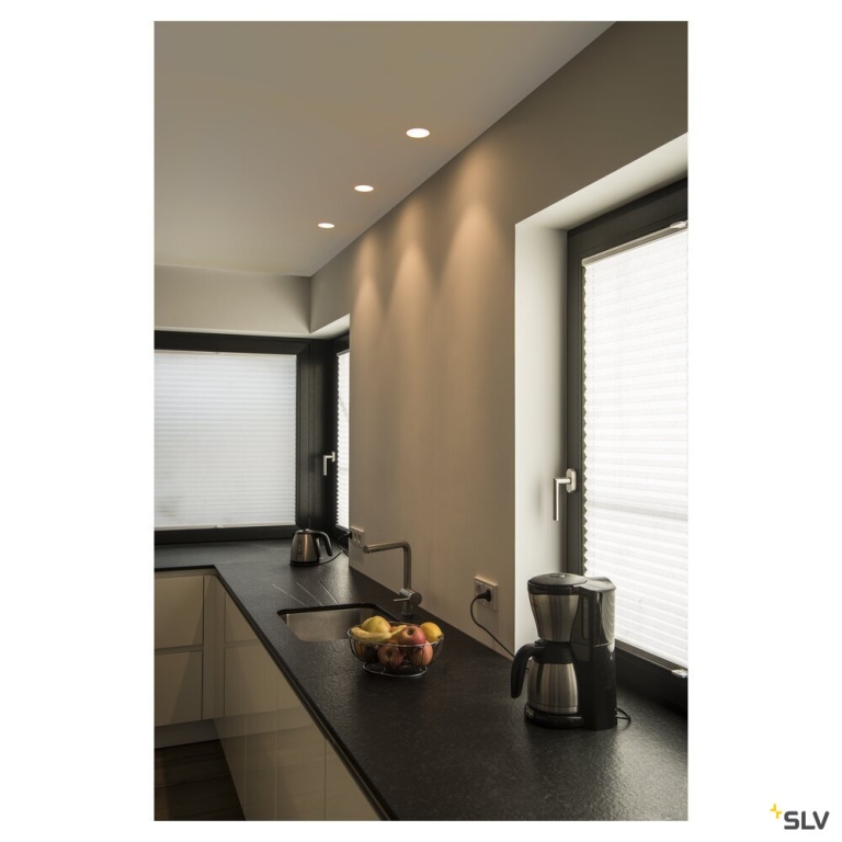 SLV PLASTRA Downlight, GU10, rund, weisser Gips